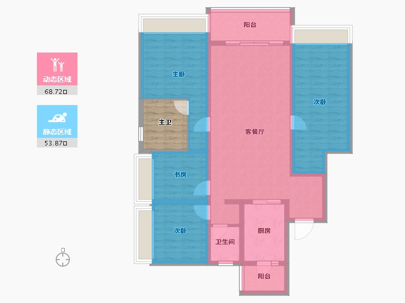 四川省-成都市-中南樾府-115.71-户型库-动静分区