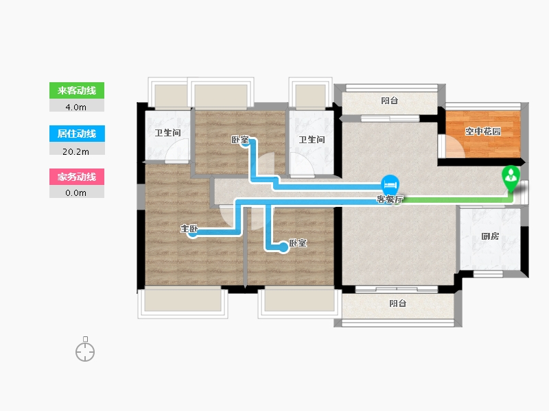 广东省-江门市-保利中央公馆-72.77-户型库-动静线