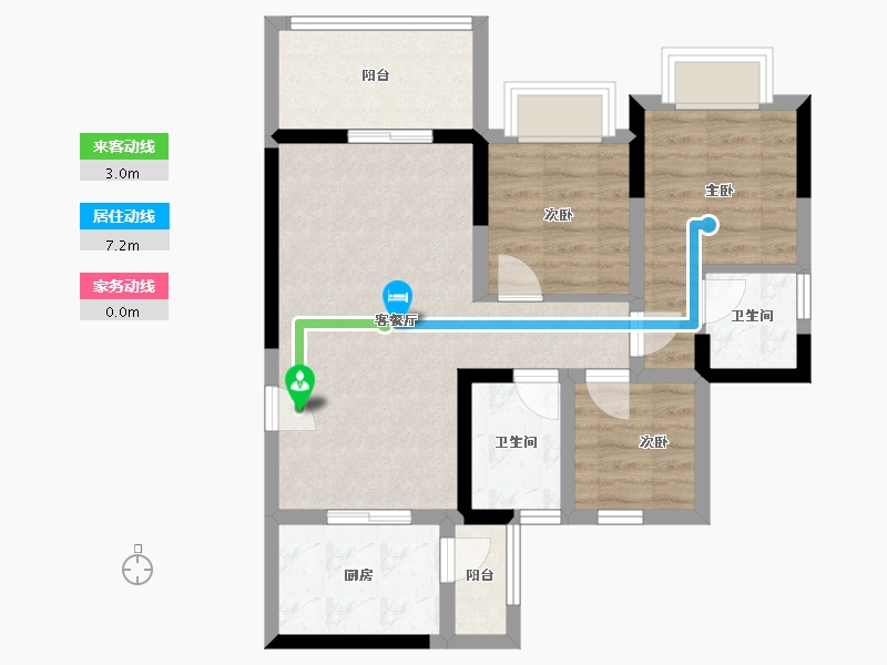 广东省-江门市-丽日·宏都华庭-67.00-户型库-动静线