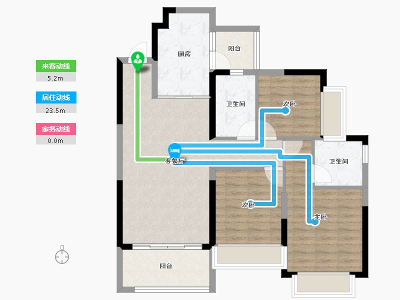 广东省-江门市-台山恒大名都-85.00-户型库-动静线