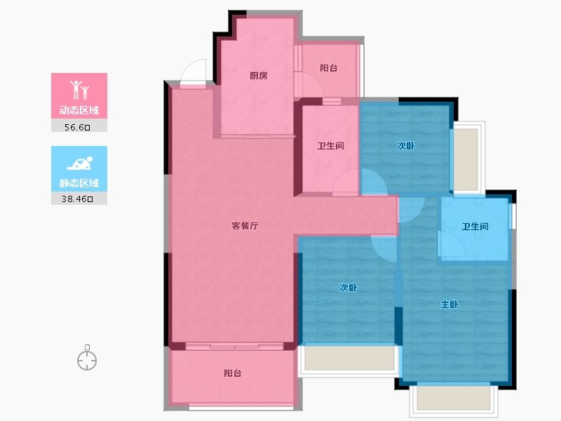 广东省-江门市-台山恒大名都-85.00-户型库-动静分区