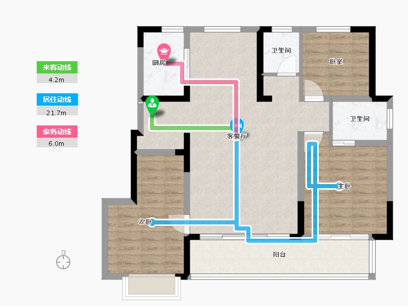 山东省-淄博市-墨香居-96.81-户型库-动静线