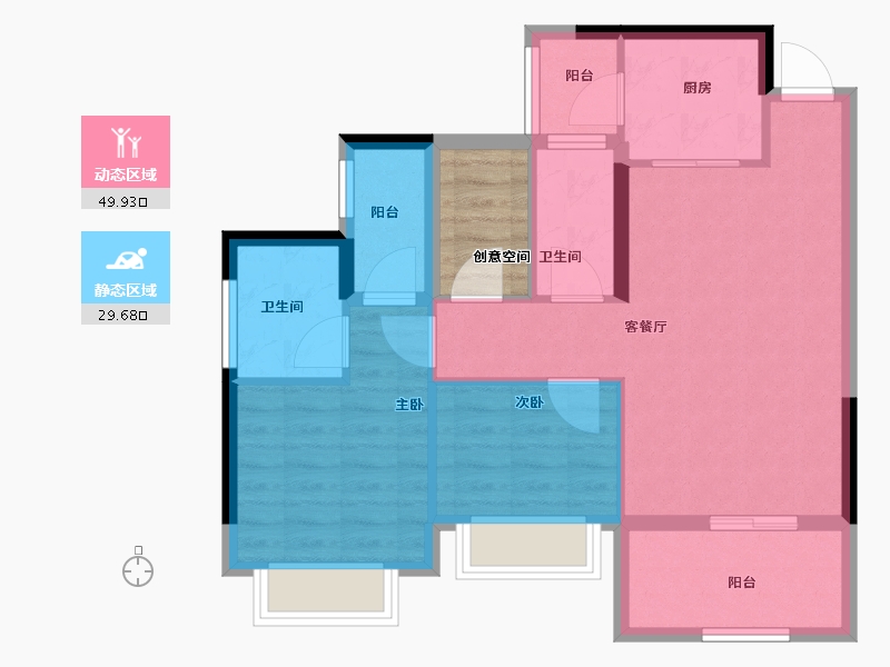 广东省-江门市-江门二沙岛-74.93-户型库-动静分区