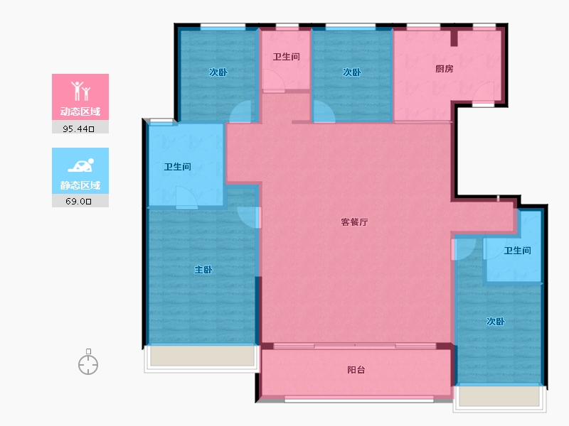 江苏省-盐城市-​新城云樾春秋-151.06-户型库-动静分区