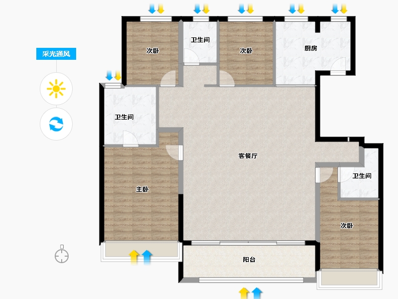 江苏省-盐城市-​新城云樾春秋-151.06-户型库-采光通风