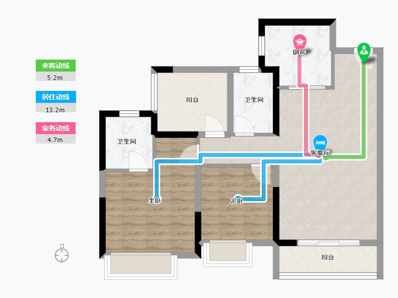 广东省-江门市-大华博富御潭江-77.00-户型库-动静线