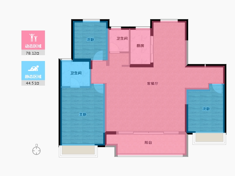 江苏省-盐城市-​新城云樾春秋-111.29-户型库-动静分区