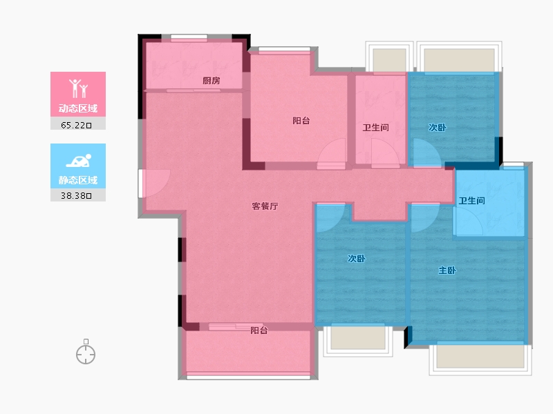 广东省-江门市-大华博富御潭江-93.00-户型库-动静分区