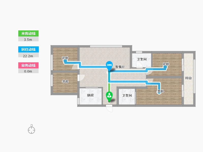 浙江省-杭州市-保利天汇-76.00-户型库-动静线