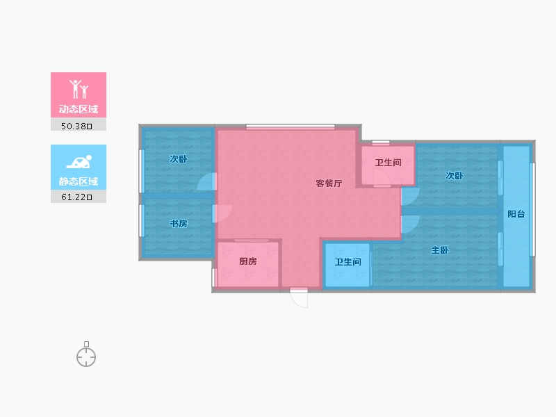 浙江省-杭州市-保利天汇-76.00-户型库-动静分区