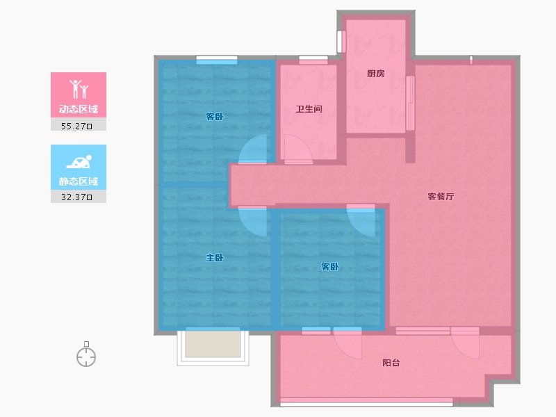 山东省-聊城市-财信·九州印象-77.60-户型库-动静分区