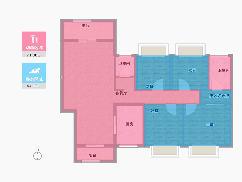 湖南省-郴州市-振兴凤凰名邸-104.04-户型库-动静分区