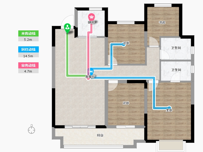 山东省-淄博市-中梁星海云著-107.17-户型库-动静线