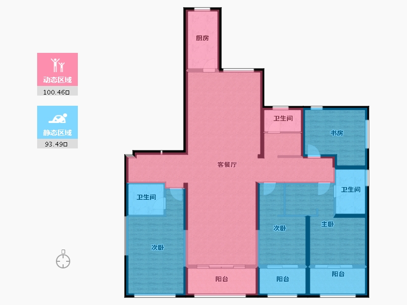 江苏省-盐城市-​荣悦华府-175.37-户型库-动静分区