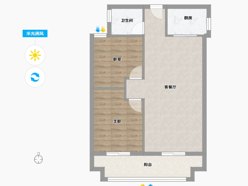 福建省-三明市-瑞泉景苑-63.20-户型库-采光通风