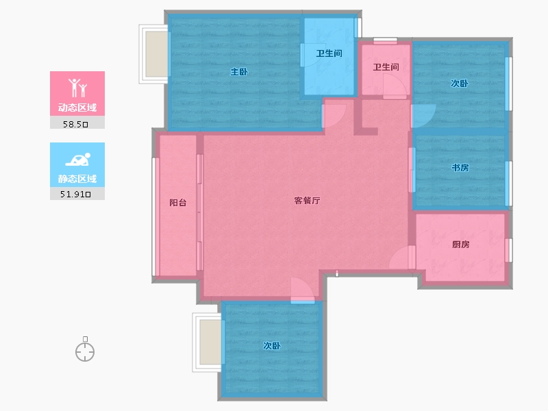 山西省-晋中市-金科·博翠天宸示范区-108.00-户型库-动静分区