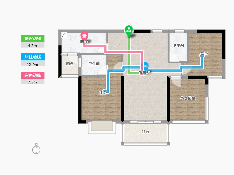 广西壮族自治区-崇左市-崇左碧桂园天誉-96.00-户型库-动静线