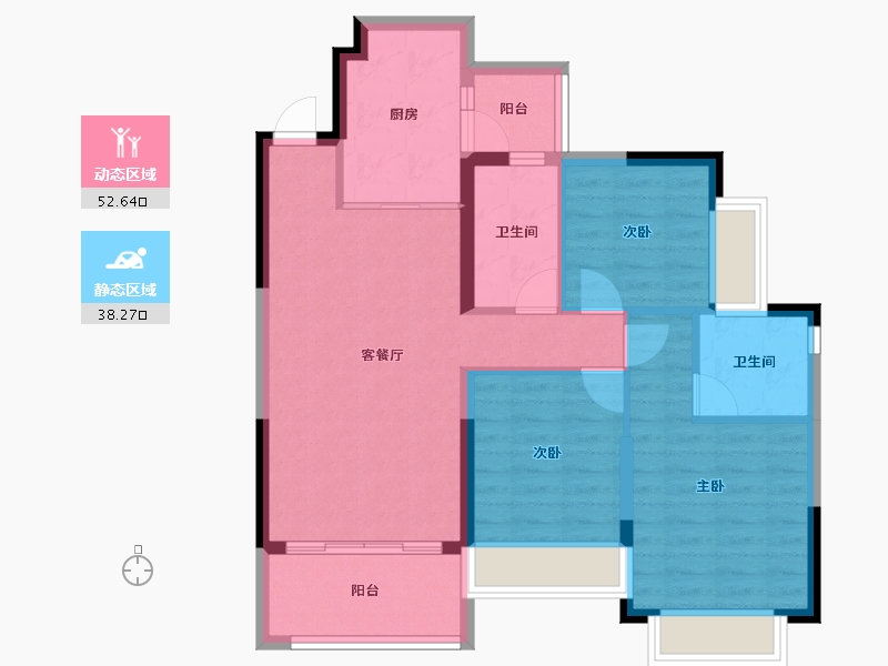 广东省-江门市-台山恒大名都-81.32-户型库-动静分区