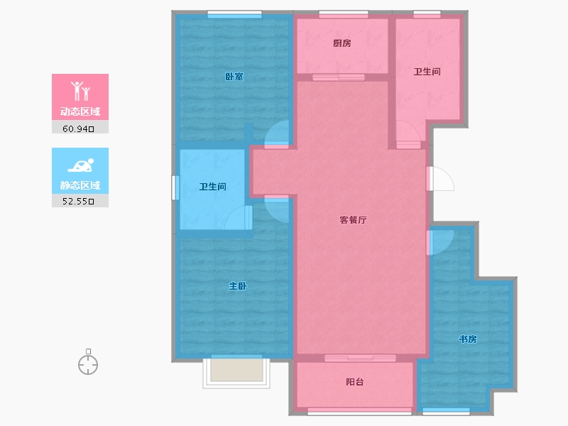 山东省-聊城市-润诚吉祥苑-100.79-户型库-动静分区