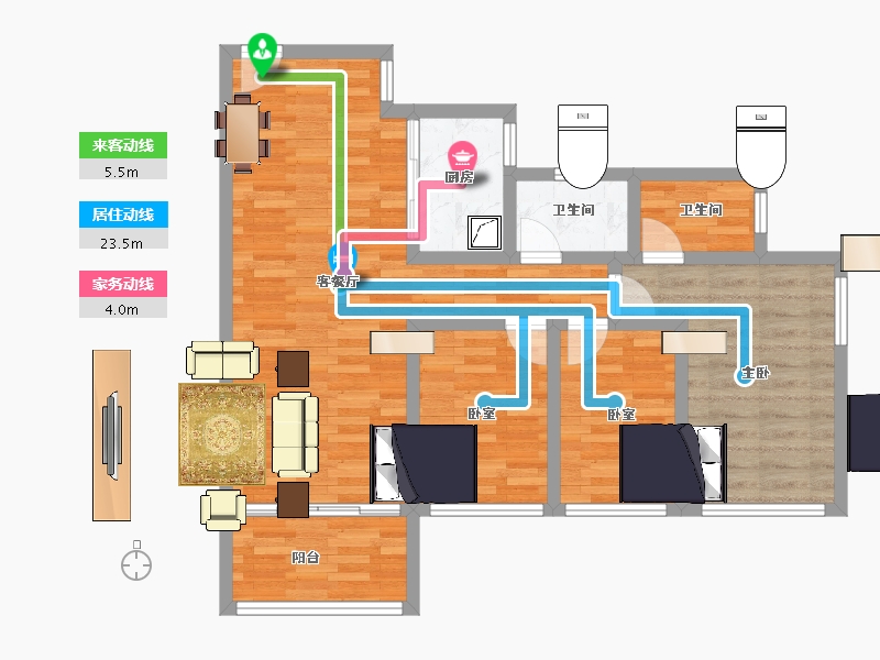 广东省-江门市-汇银江南富湾-80.00-户型库-动静线