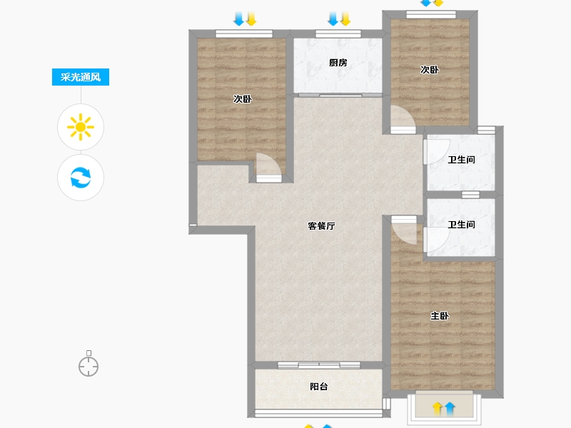 山西省-运城市-金悦华府-96.81-户型库-采光通风