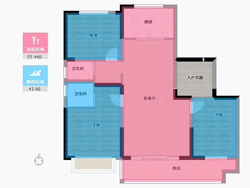 山东省-淄博市-墨香居-92.00-户型库-动静分区