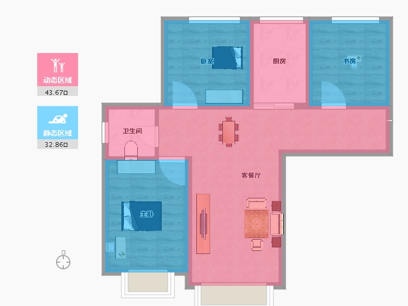 甘肃省-庆阳市-陇悦家园-67.81-户型库-动静分区