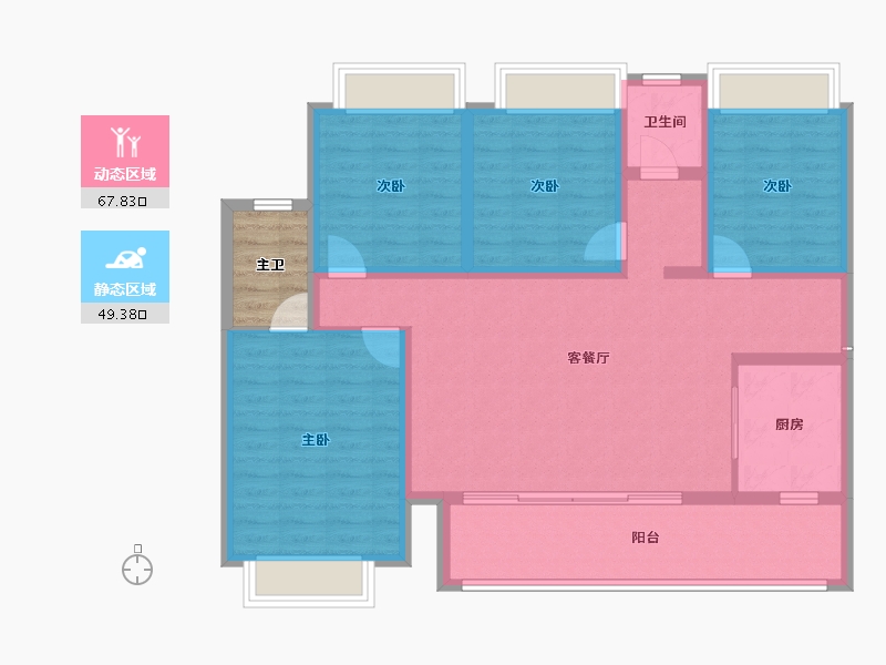 四川省-成都市-佳乐云锦阁-108.91-户型库-动静分区