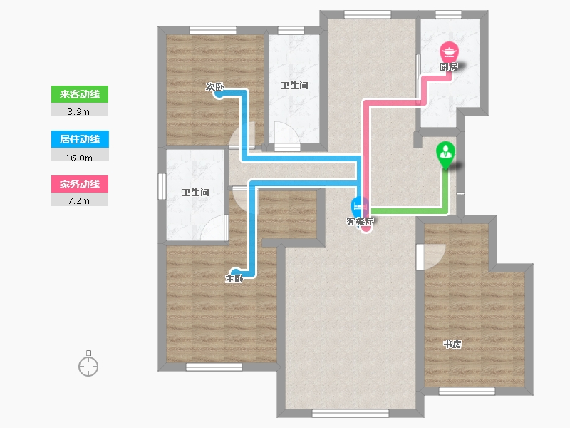 内蒙古自治区-通辽市-泽信四季花城-100.83-户型库-动静线