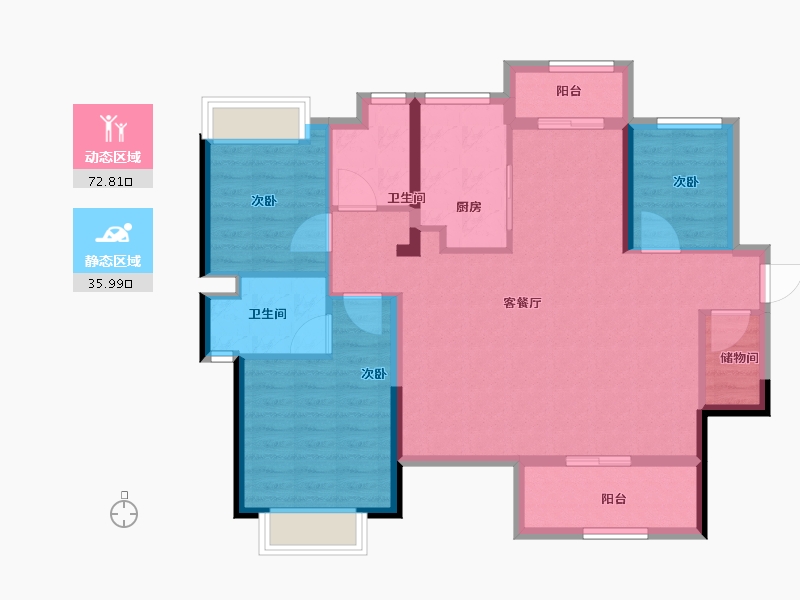 广东省-江门市-中国铁建城-97.73-户型库-动静分区