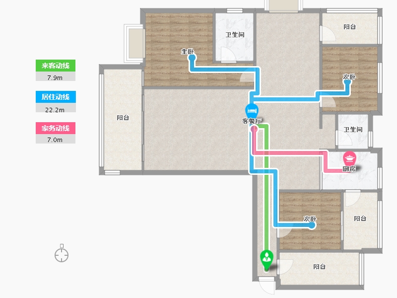 云南省-思茅市-普洱鼎城国际-130.00-户型库-动静线