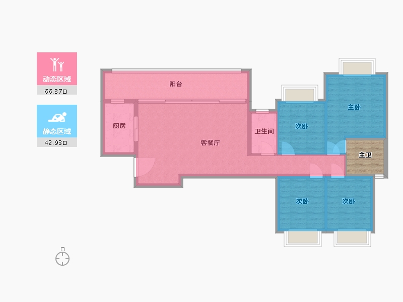 四川省-成都市-佳乐云锦阁-103.70-户型库-动静分区