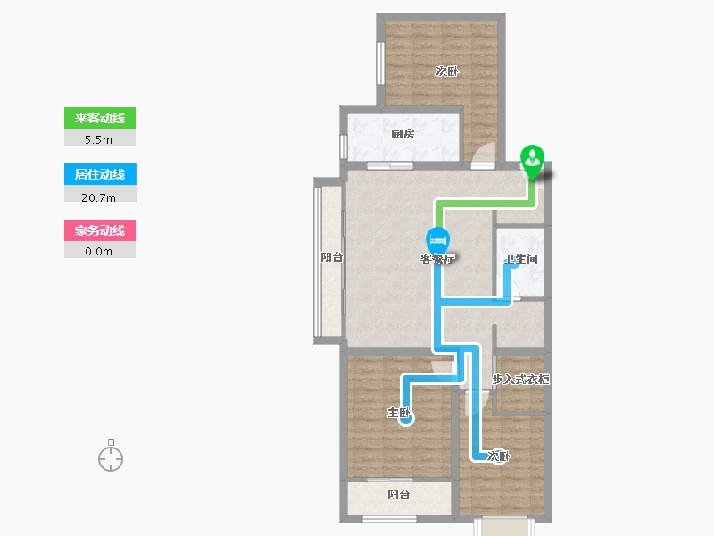 内蒙古自治区-通辽市-通辽富力城Ⅱ期-89.77-户型库-动静线