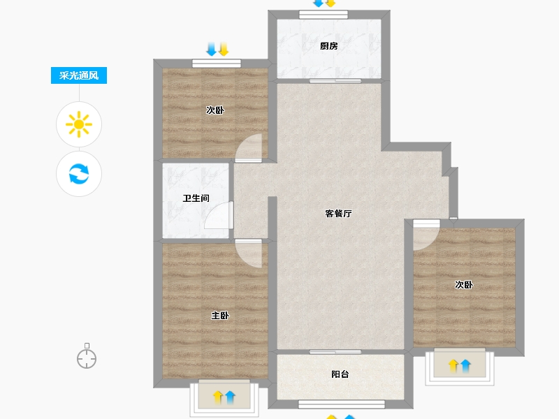 内蒙古自治区-通辽市-星湖世家北区-77.28-户型库-采光通风