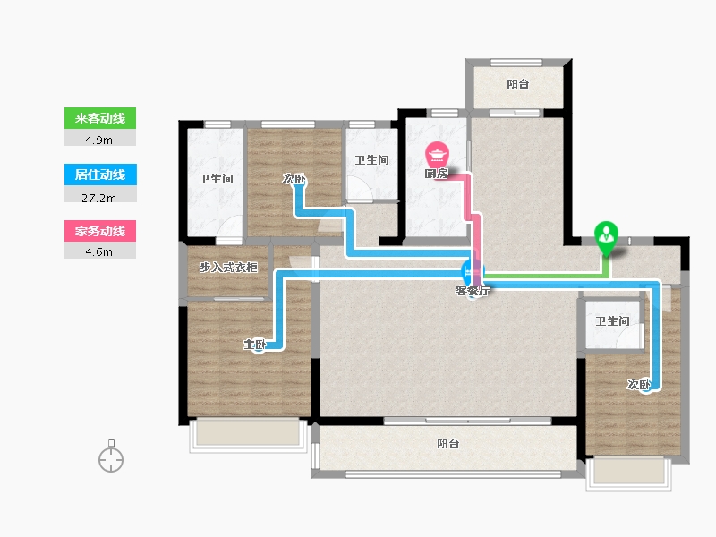 河北省-邯郸市-美的荣科罗兰峯景-134.40-户型库-动静线