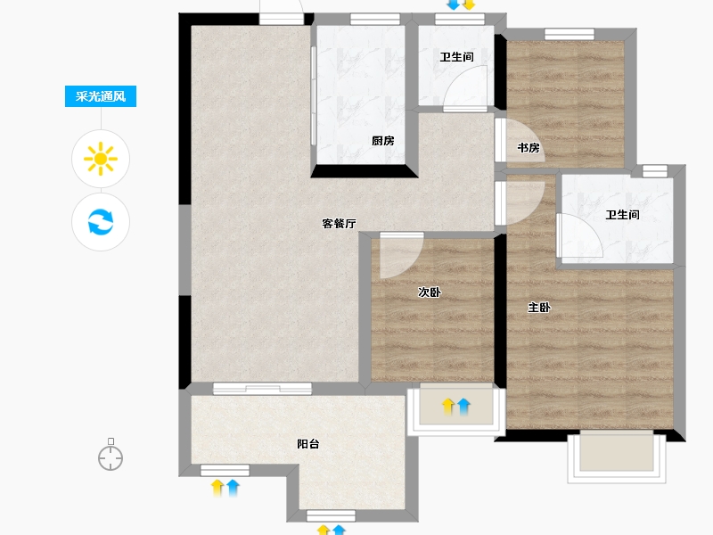 广东省-江门市-中国铁建城-74.15-户型库-采光通风