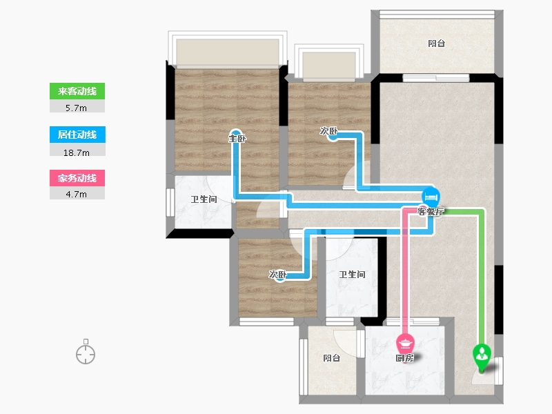 广东省-江门市-丽日·宏都华庭-69.19-户型库-动静线