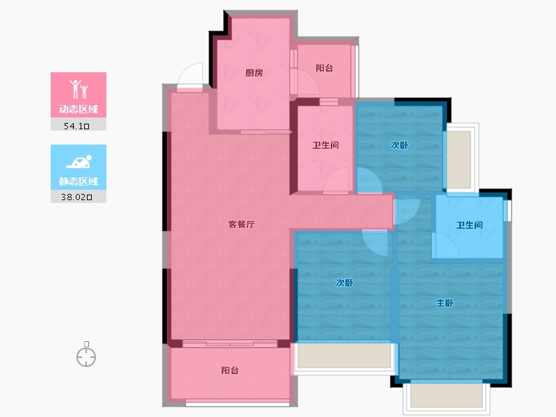 广东省-江门市-台山恒大名都-82.13-户型库-动静分区