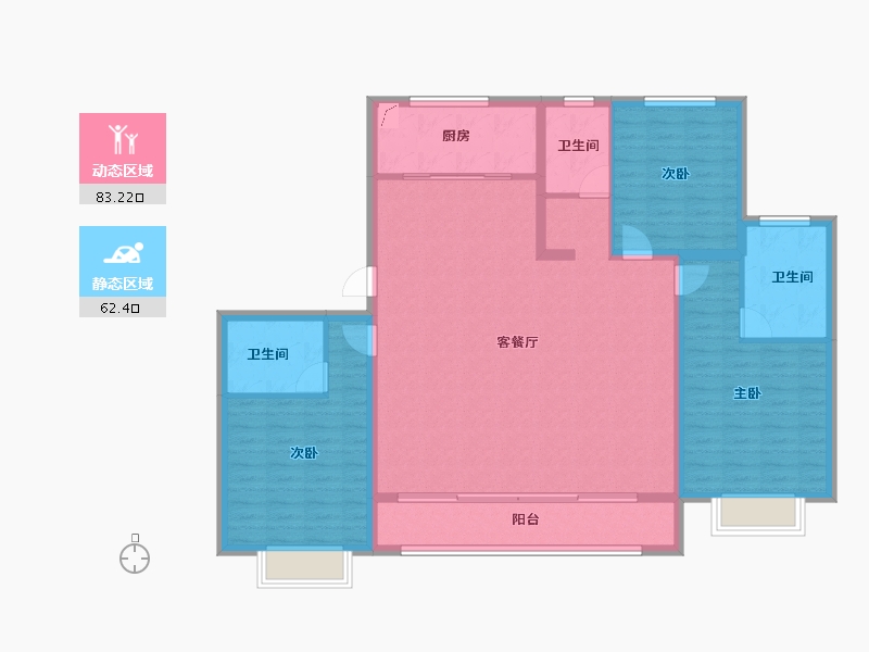 河北省-邯郸市-创宇东望-132.80-户型库-动静分区