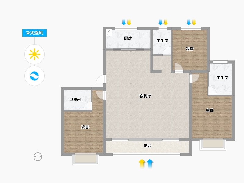 河北省-邯郸市-创宇东望-132.80-户型库-采光通风