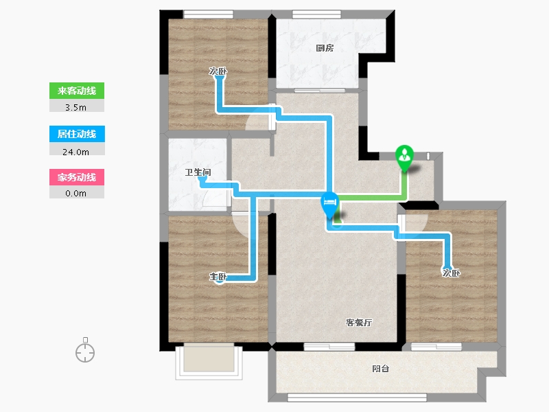 内蒙古自治区-通辽市-通辽富力城Ⅱ期-79.59-户型库-动静线