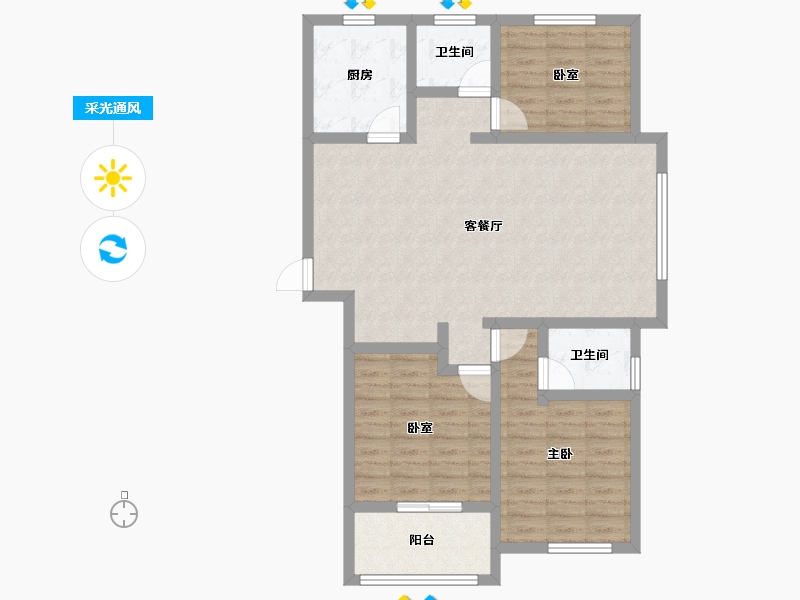 山东省-聊城市-骏宏·东晟御景-91.20-户型库-采光通风