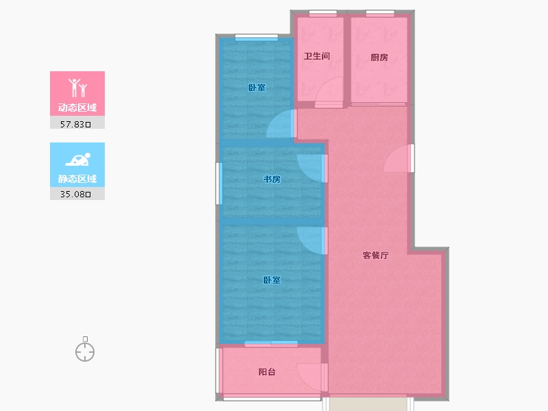 山东省-淄博市-万豪舜和园-83.21-户型库-动静分区