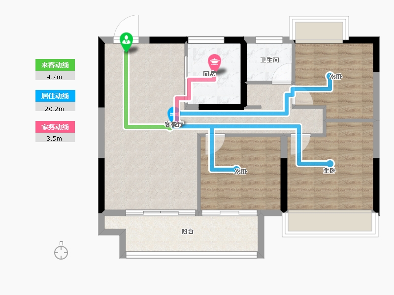 江苏省-盐城市-新城云图时光-77.99-户型库-动静线