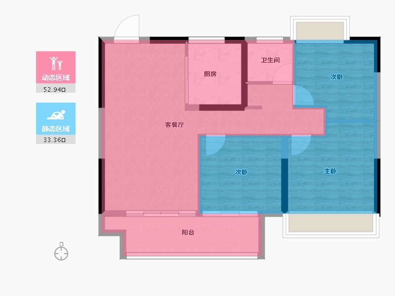 江苏省-盐城市-新城云图时光-77.99-户型库-动静分区