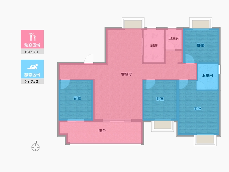 福建省-三明市-瑞泉景苑-111.20-户型库-动静分区