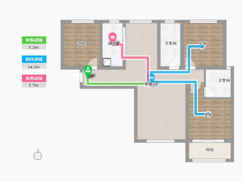 甘肃省-庆阳市-轩和佳苑-87.94-户型库-动静线