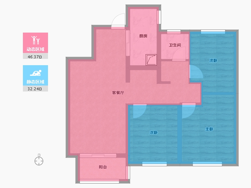 甘肃省-庆阳市-正德华府-69.27-户型库-动静分区