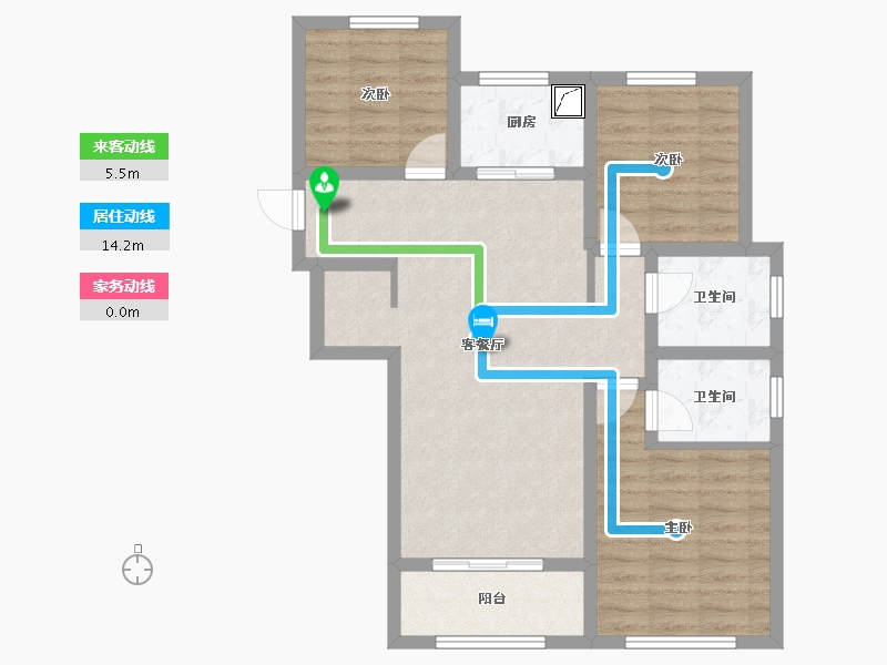 甘肃省-庆阳市-正德华府-80.05-户型库-动静线