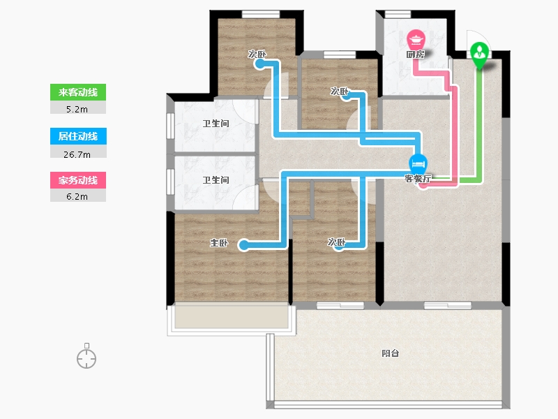 浙江省-台州市-众安未来社区-101.60-户型库-动静线